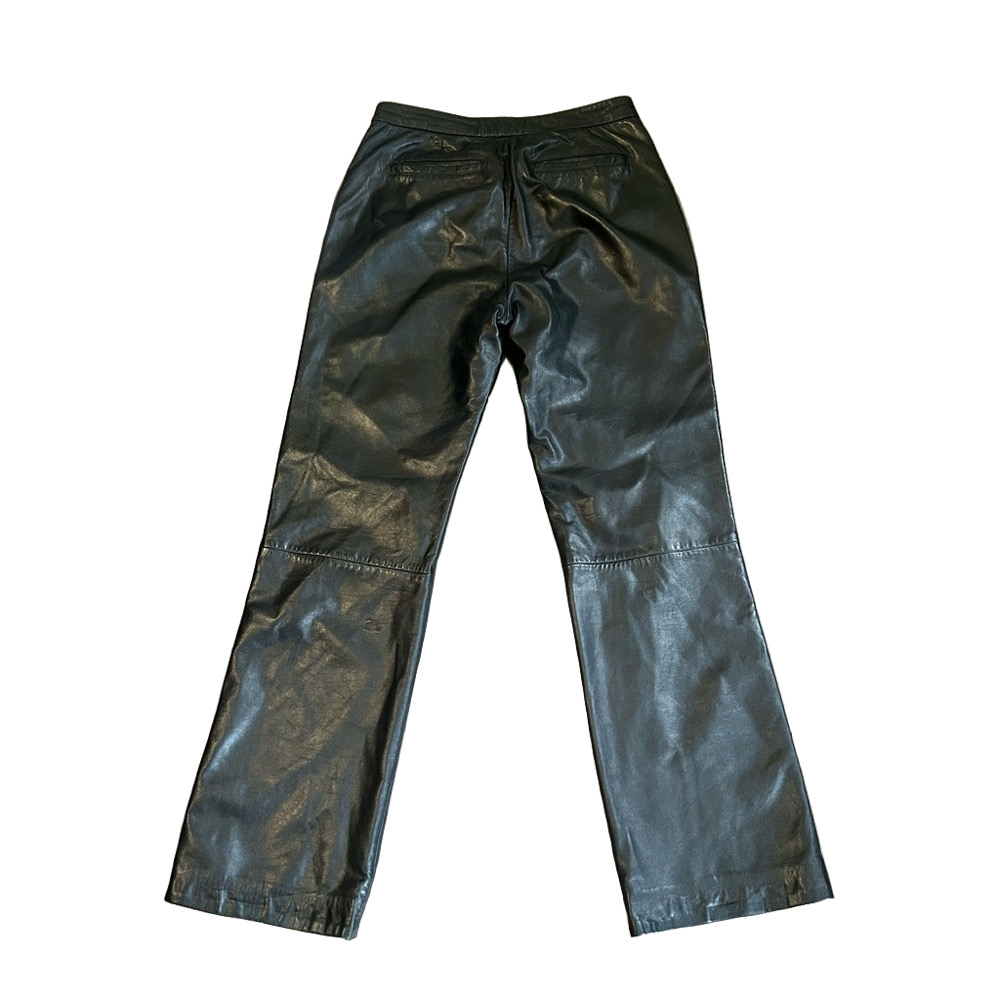 Banana Republic Black Leather pocketed Trousers Sz 6